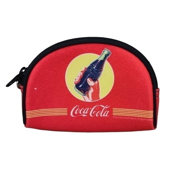 𝅺rare Official Coca Cola Plush Zippered Coin Purse Pouch Carry All Case - Picture 2 of 5